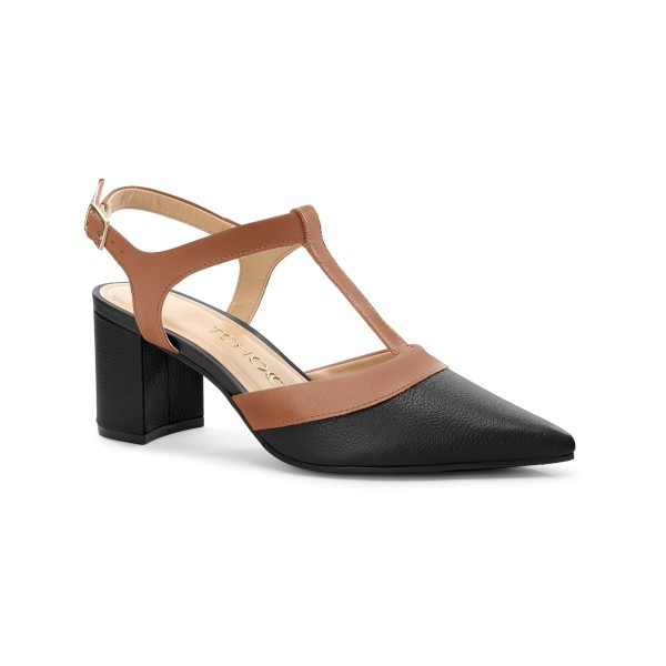 Couro Soft Preto +  Couro Atanado Caramelo + Couro Soft Preto