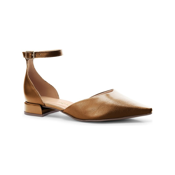 Sapatilha Couro Metal Bronze + Couro Metal Bronze